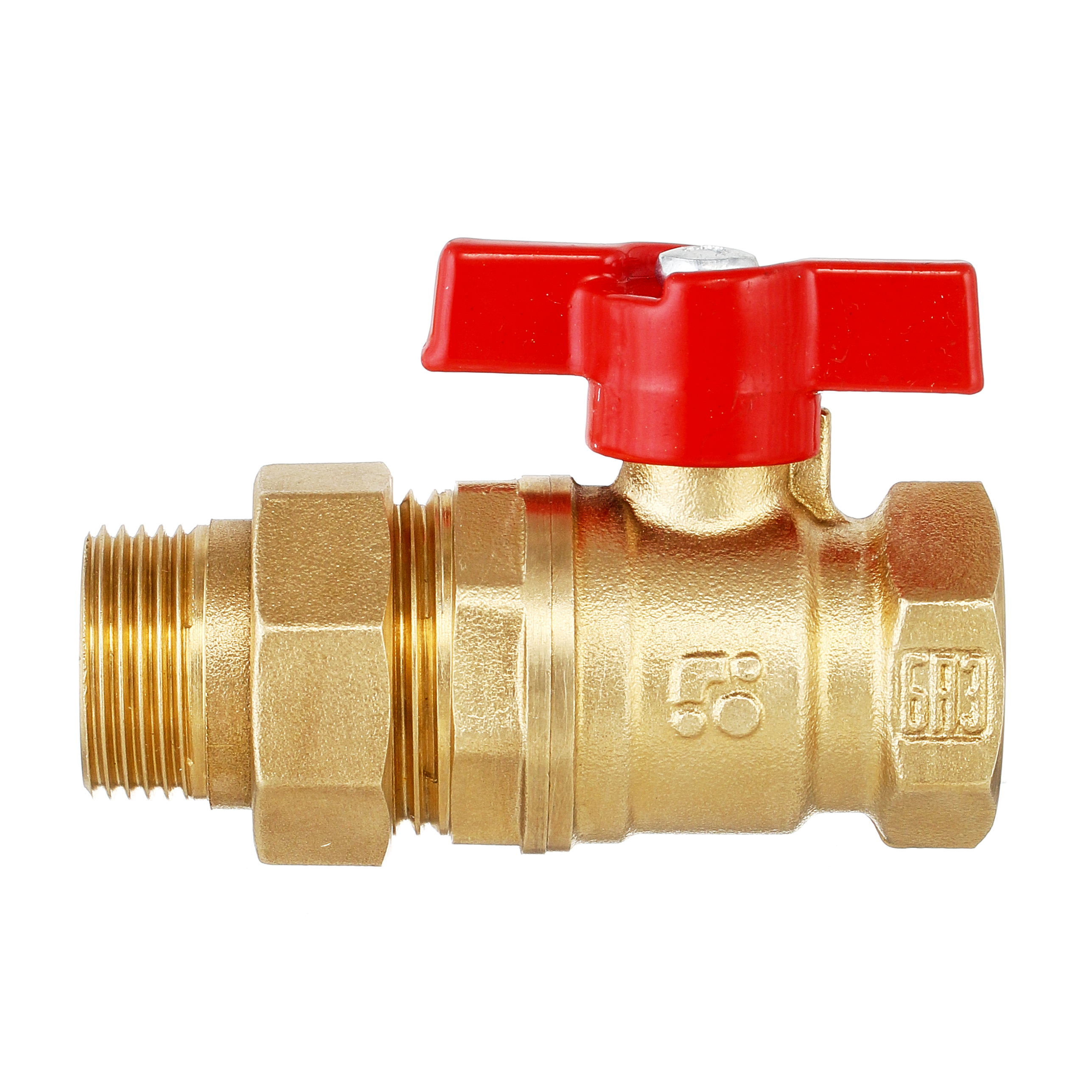 Кран шаровый латунныйБАЗ  11б27п1 вода НР/ВР Ду 20 (3/4") Ру 40 бабочка американка