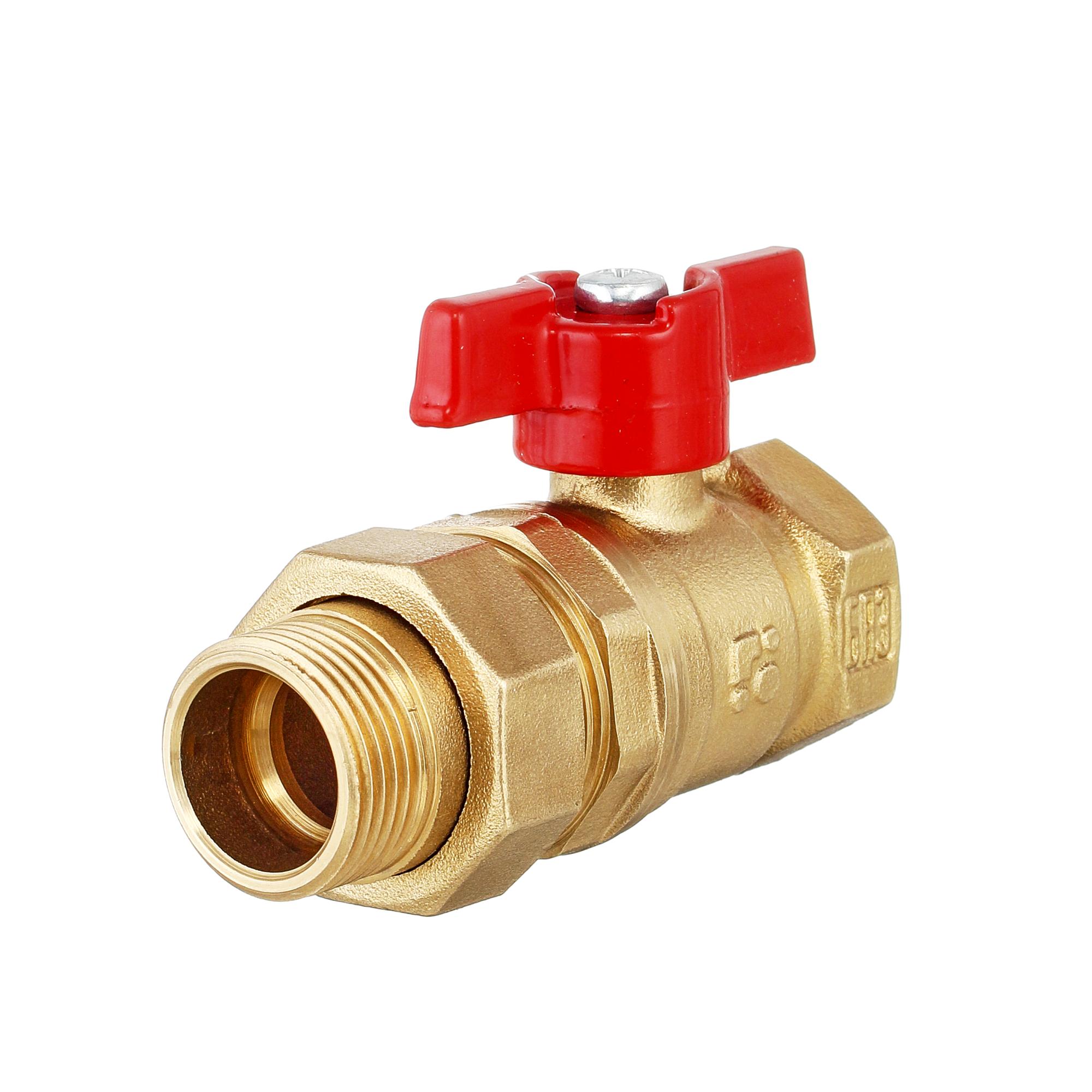 Кран шаровый латунныйБАЗ  11б27п1 вода НР/ВР Ду 20 (3/4") Ру 40 бабочка американка